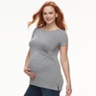 Maternity A:glow Pleated Tee, Women's, Size: Xxl-mat, Med Grey