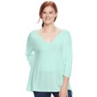 Juniors' Plus Size So&reg; Strappy Swing Tee, Teens, Size: 1xl, Turquoise/blue (turq/aqua)