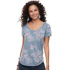Juniors' Mudd&reg; Roadtrip Scoopneck Tee, Teens, Size: Xl, Med Blue