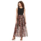 Women's Apt. 9&reg; Colorblock Chiffon Maxi Dress, Size: Large, Oxford