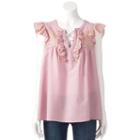 Women's Lc Lauren Conrad Lace Up Eyelet Top, Size: Medium, Brt Purple