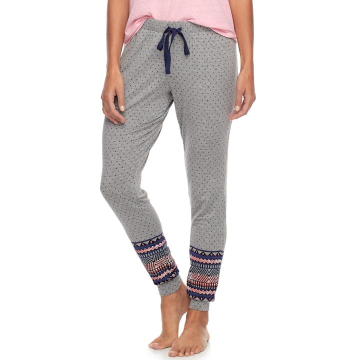 Women's Sonoma Goods For Life&trade; Print Hem Jogger Pants, Size: Xl, Light Grey