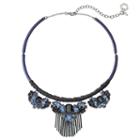 Simply Vera Vera Wang Blue Stone Fringe Collar Necklace, Women's, Multicolor