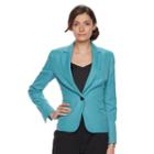 Women's Le Suit Turquoise Suit Jacket & Straight-leg Pants Set, Size: 14, Med Brown