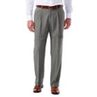 Men's Haggar Eclo Glen Plaid Classic-fit Pleated Dress Pants, Size: 36x30, Med Grey