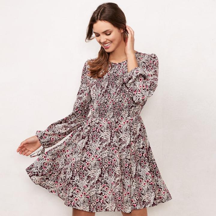 Women's Lc Lauren Conrad Lace Fit & Flare Dress, Size: Xxl, Dark Red