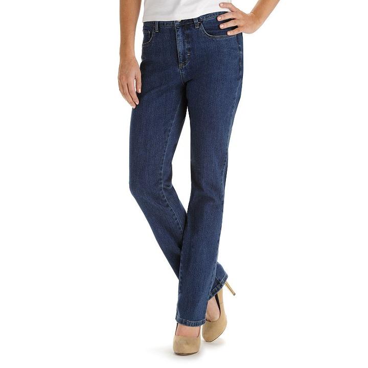 Women's Lee Classic Fit Slimming Straight-leg Jeans, Size: 6 Short, Blue