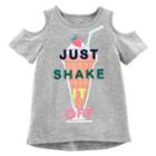 Girls 4-8 Carter's Just Shake It Off Graphic Cold-shoulder Tee, Size: 6-6x, Grey