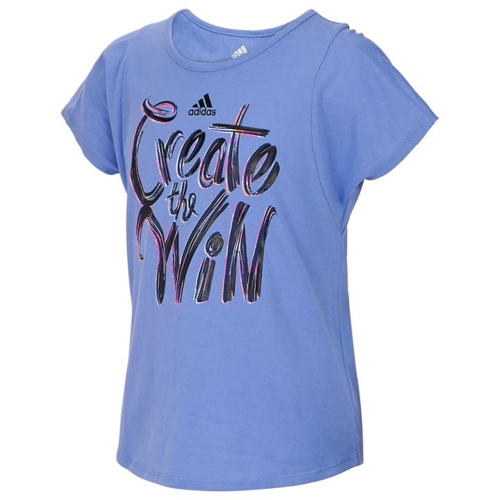 Girls 7-16 Adidas Slogan Graphic Tee, Size: Xl, Brt Purple