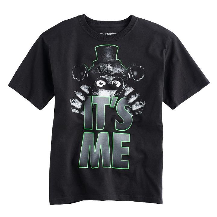 Boys 8-20 Five Nights At Freddy's Tee, Size: Medium, Black