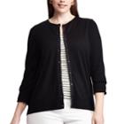 Plus Size Chaps Button-front Cardigan, Women's, Size: 2xl, Black