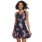 Juniors' Mudd&reg; Crisscross Skater Dress, Teens, Size: Medium, Blue (navy)