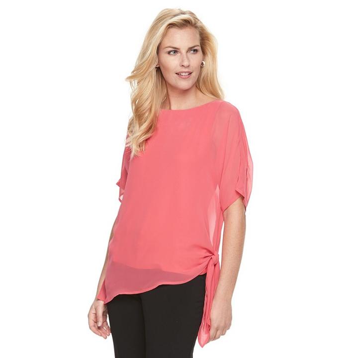 Women's Dana Buchman Chiffon Popover Top, Size: Xl, Lt Orange