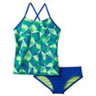 Girls 7-14 Nike Cross-back Graphic Tankini Swimsuit Set, Girl's, Size: 7, Blue (navy)