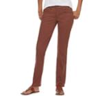 Women's Sonoma Goods For Life&trade; Straight-leg Sateen Pants, Size: 12, Dark Brown