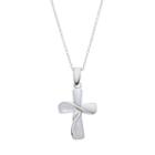 Mother-of-pearl Sterling Silver Cross Pendant Necklace, Women's, Size: 18, White
