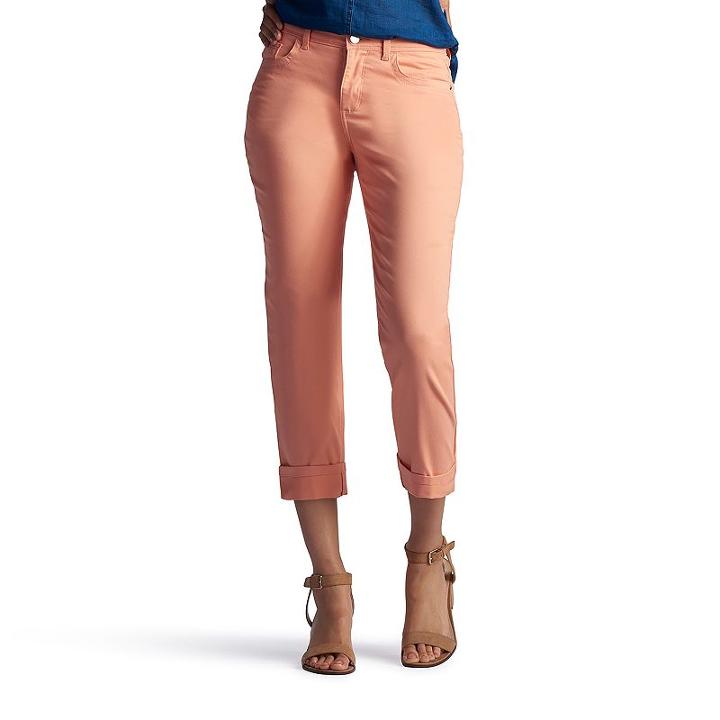Women's Lee Cameron Easy Fit Crop Jeans, Size: 14 Avg/reg, Lt Orange