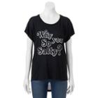Juniors' Why You So Salty? High-low Graphic Tee, Girl's, Size: Medium, Oxford