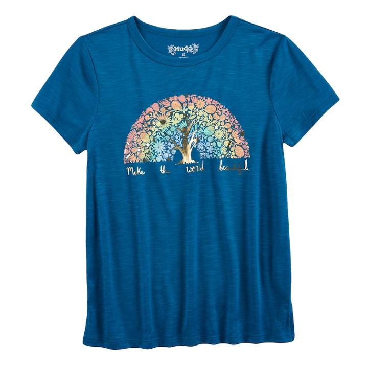 Girls 7-16 & Plus Size Mudd&reg; Graphic Tee, Size: 7-8, Dark Blue