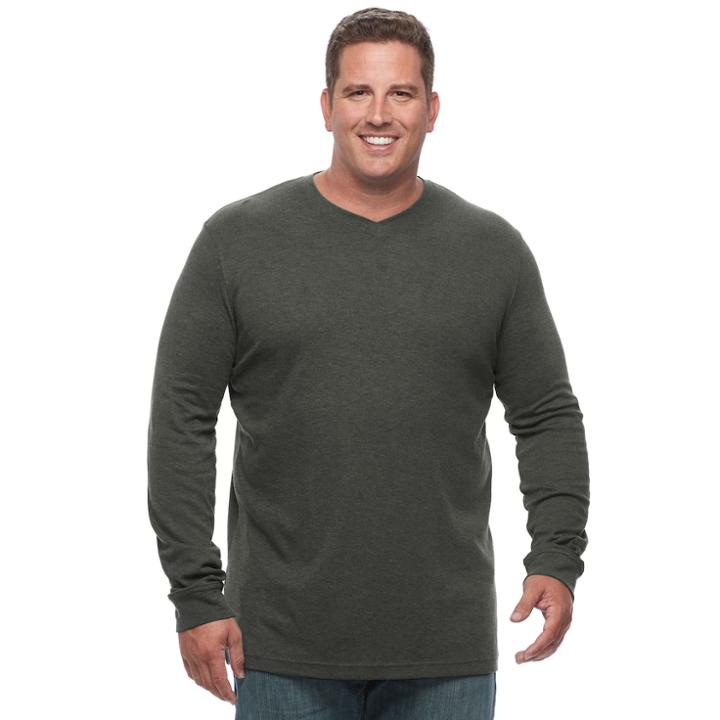 Big & Tall Croft & Barrow&reg; Classic-fit Stretch Performance V-neck Tee, Men's, Size: L Tall, Dark Grey