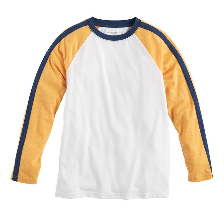 Boys 8-20 Urban Pipeline Striped Raglan Tee, Size: Medium, Gold