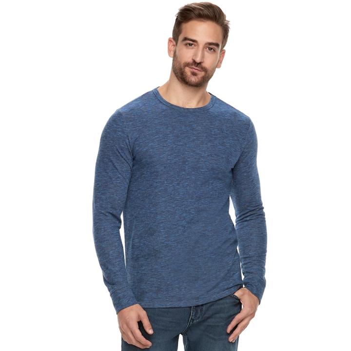 Men's Marc Anthony Slim-fit Textured Soft Touch Crewneck Tee, Size: Medium, Dark Blue