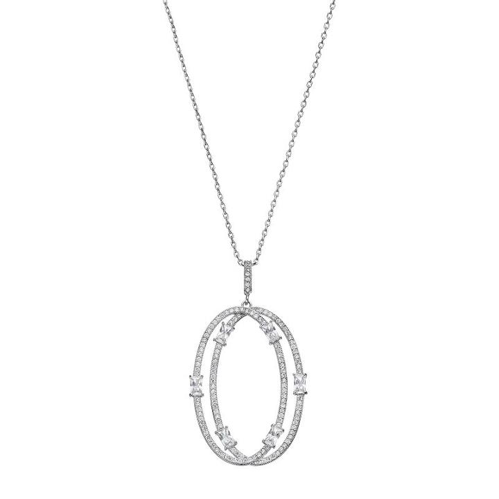Jennifer Lopez Red Carpet Ready Cubic Zirconia Double Oval Pendant Necklace, Women's, Silver