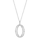 Jennifer Lopez Red Carpet Ready Cubic Zirconia Double Oval Pendant Necklace, Women's, Silver