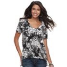 Women's Rock & Republic&reg; V-neck Boyfriend Tee, Size: Medium, Med Grey