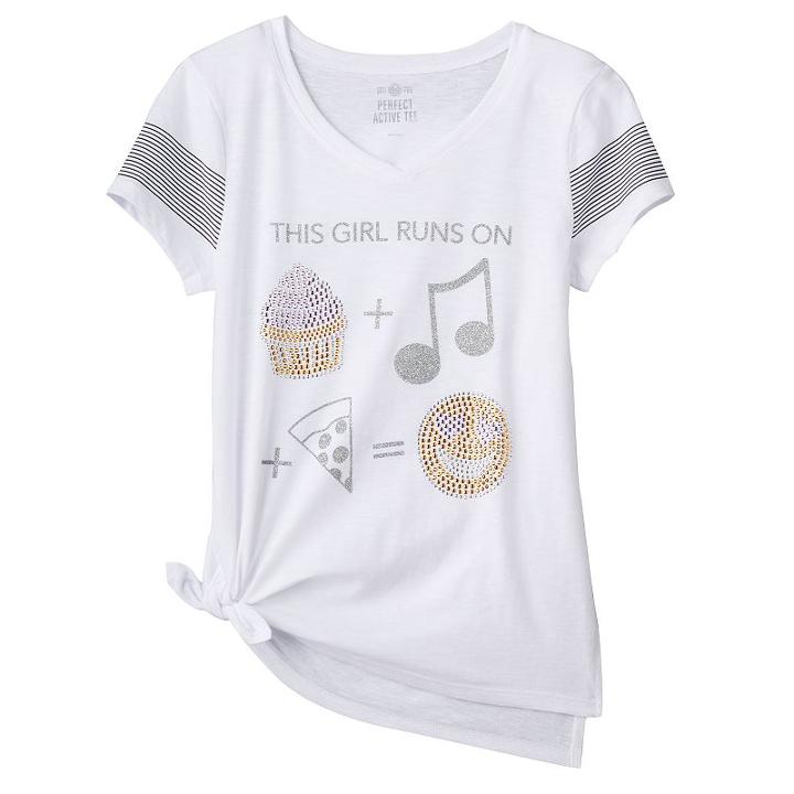 Girls 7-16 & Plus Size So&reg; Tie Front Shine Tee, Size: 12, White