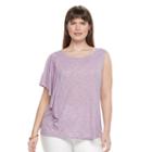 Plus Size Apt. 9&reg; Striped One-shoulder Top, Women's, Size: 2xl, Lt Purple
