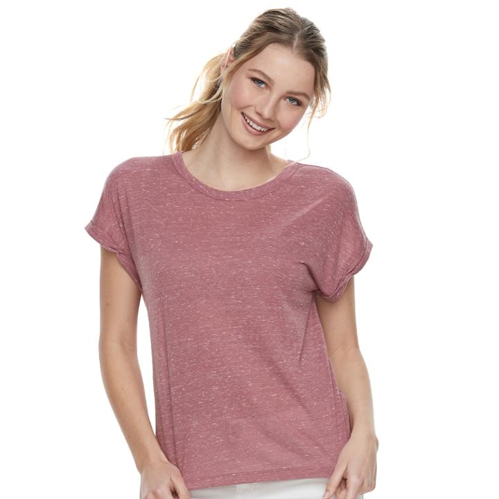 Juniors' Mudd&reg; Heathered Tee, Teens, Size: Large, Pink