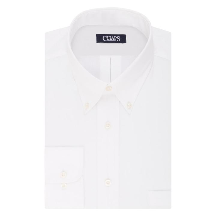 Big & Tall Chaps Regular-fit Non-iron Stretch Button-down Collar Dress Shirt, Men's, Size: 18 37/8t, White