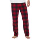 Men's 2-pack Patterned And Solid Microfleece Lounge Pants, Size: Large, Red