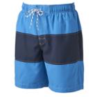 Big & Tall Croft & Barrow&reg; Colorblock Microfiber Swim Trunks, Men's, Size: L Tall, Blue Other