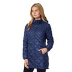 Women's Heat Keep Hooded Trench Puffer Jacket, Size: Small, Blue Other