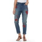 Women's Gloria Vanderbilt Stefania Roll-crop Ankle Jeans, Size: 4, Light Blue