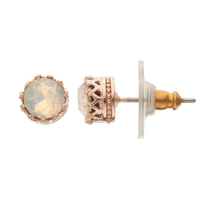 Lc Lauren Conrad Crown Nickel Free Stud Earrings, Women's, White