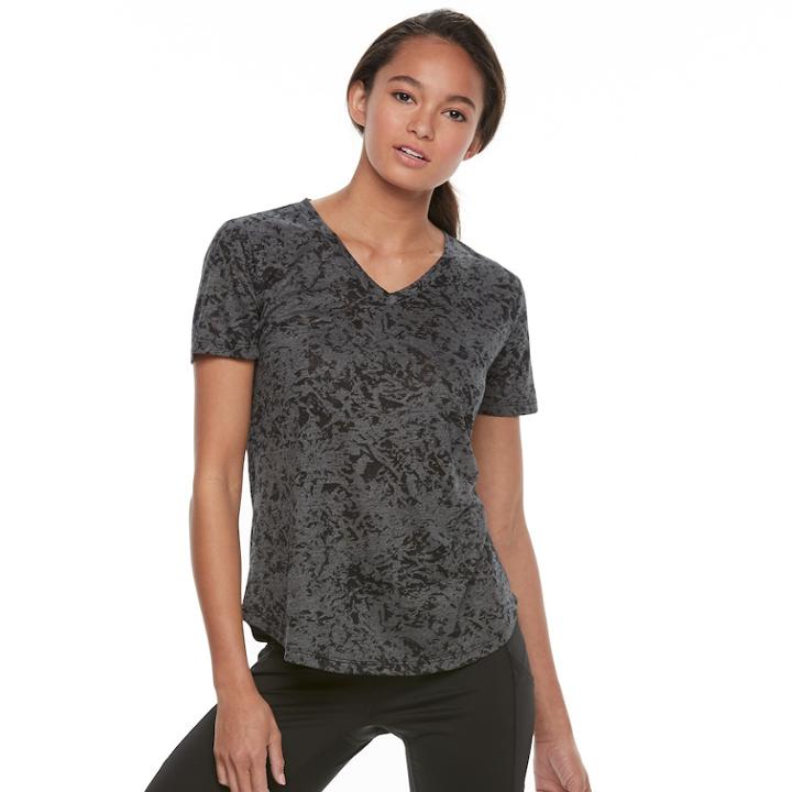 Petite Tek Gear&reg; Burnout Tee, Women's, Size: S Petite, Black
