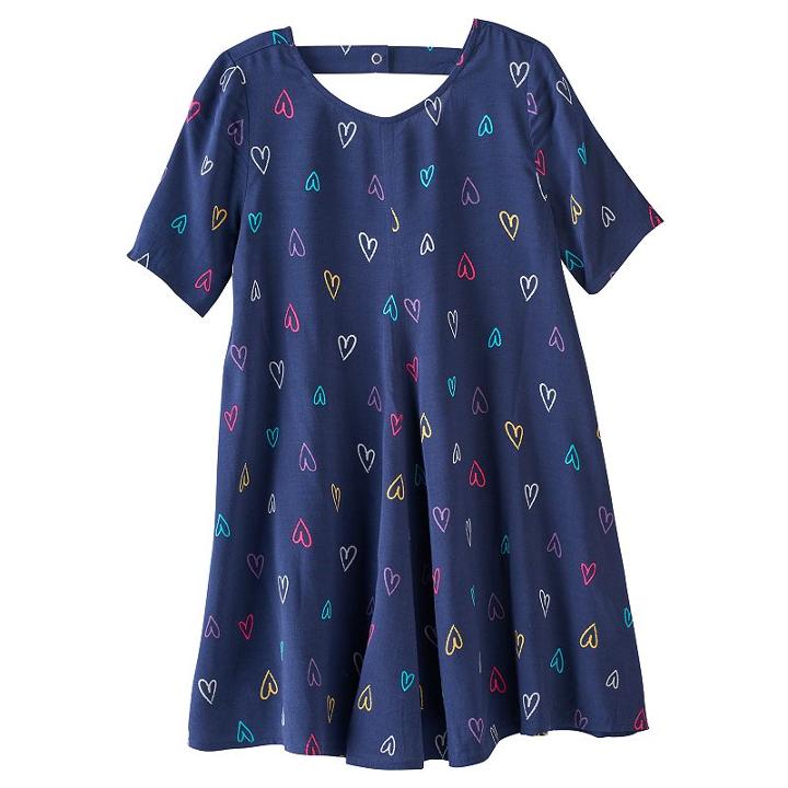 Girls 4-10 Jumping Beans&reg; Woven Swing Dress, Size: 7, Dark Blue