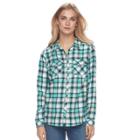 Women's Croft & Barrow&reg; Button-front Shirt, Size: Small, Dark Blue