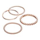 Lc Lauren Conrad Cubic Zirconia Twisted Stackable Ring Set, Women's, Size: 7.50, Light Pink