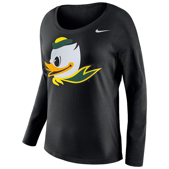 Women's Nike Oregon Ducks Tailgate Long-sleeve Top, Size: Large, Black