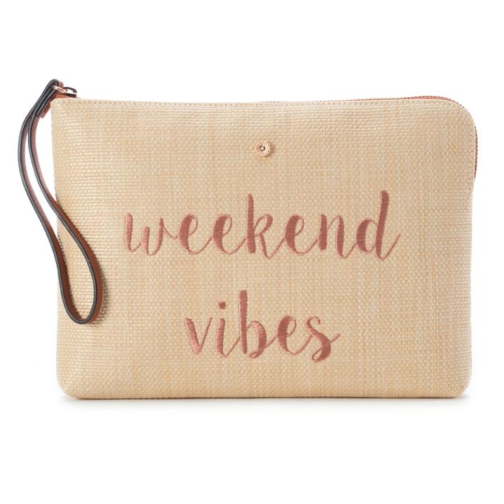 Lc Lauren Conrad Madolen Embroidered Wristlet, Women's, Med Brown