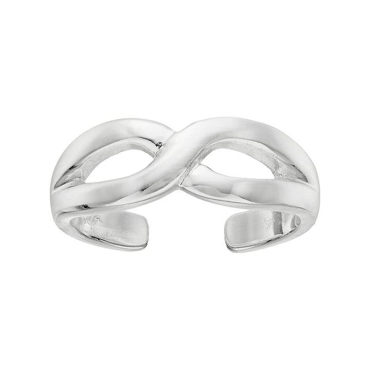 Barefootsies Silver Plated Infinity Toe Ring, Women's, Grey