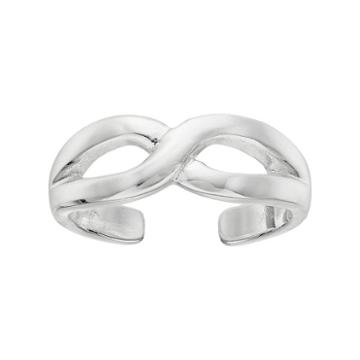Barefootsies Silver Plated Infinity Toe Ring, Women's, Grey