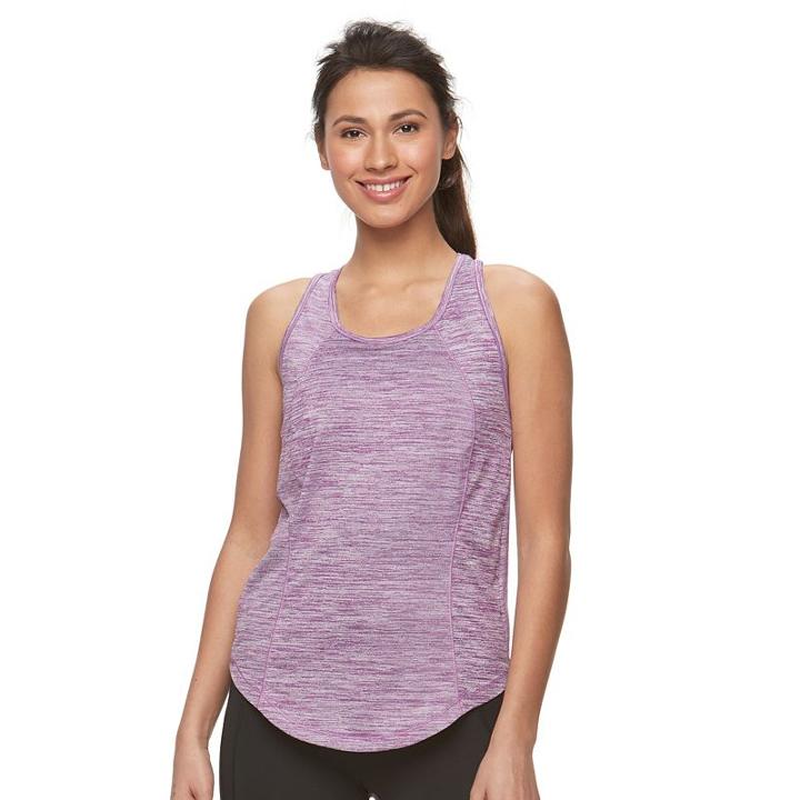 Petite Tek Gear&reg; Easy Fit Space-dye Racerback Performance Tank, Women's, Size: L Petite, Med Purple