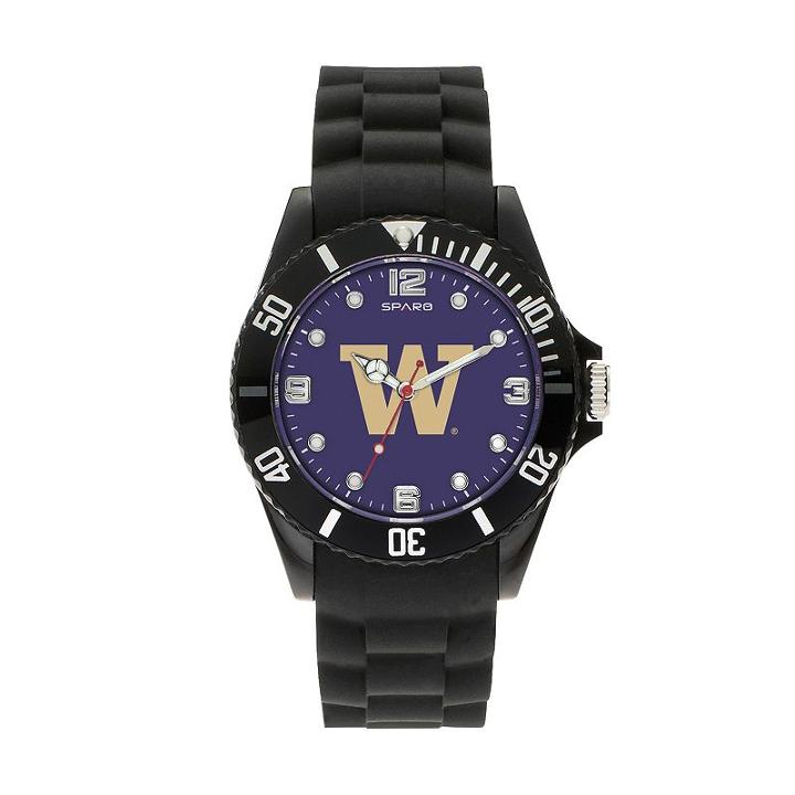 Sparo Men's Spirit Washington Huskies Watch, Black