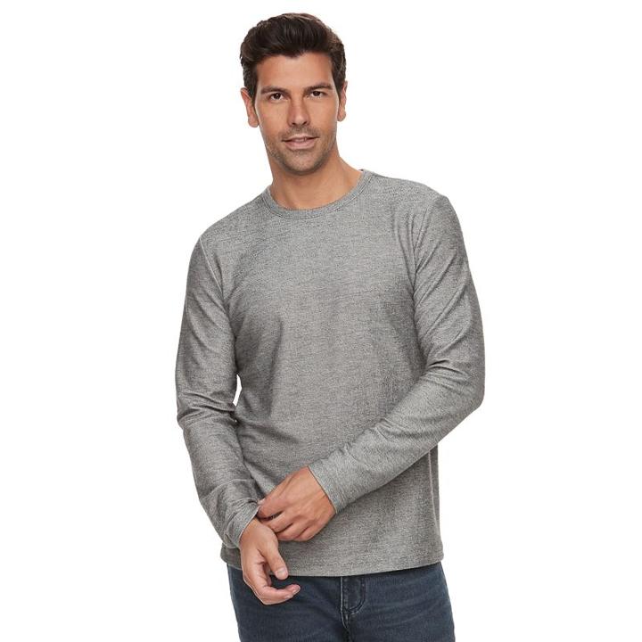 Men's Marc Anthony Slim-fit Textured French Terry Tee, Size: Large, Dark Grey