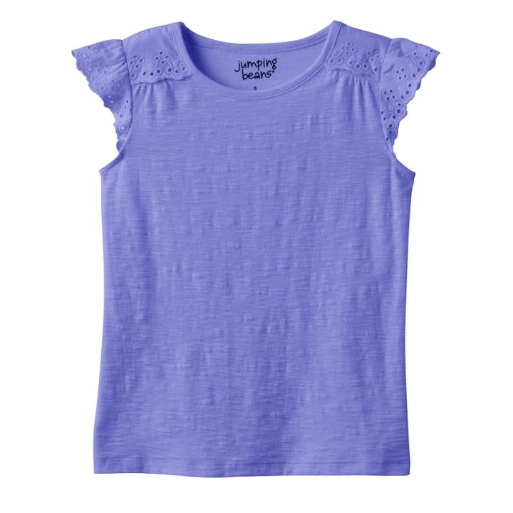 Girls 4-10 Jumping Beans&reg; Eyelet Flutter Tee, Size: 4, Blue (navy)